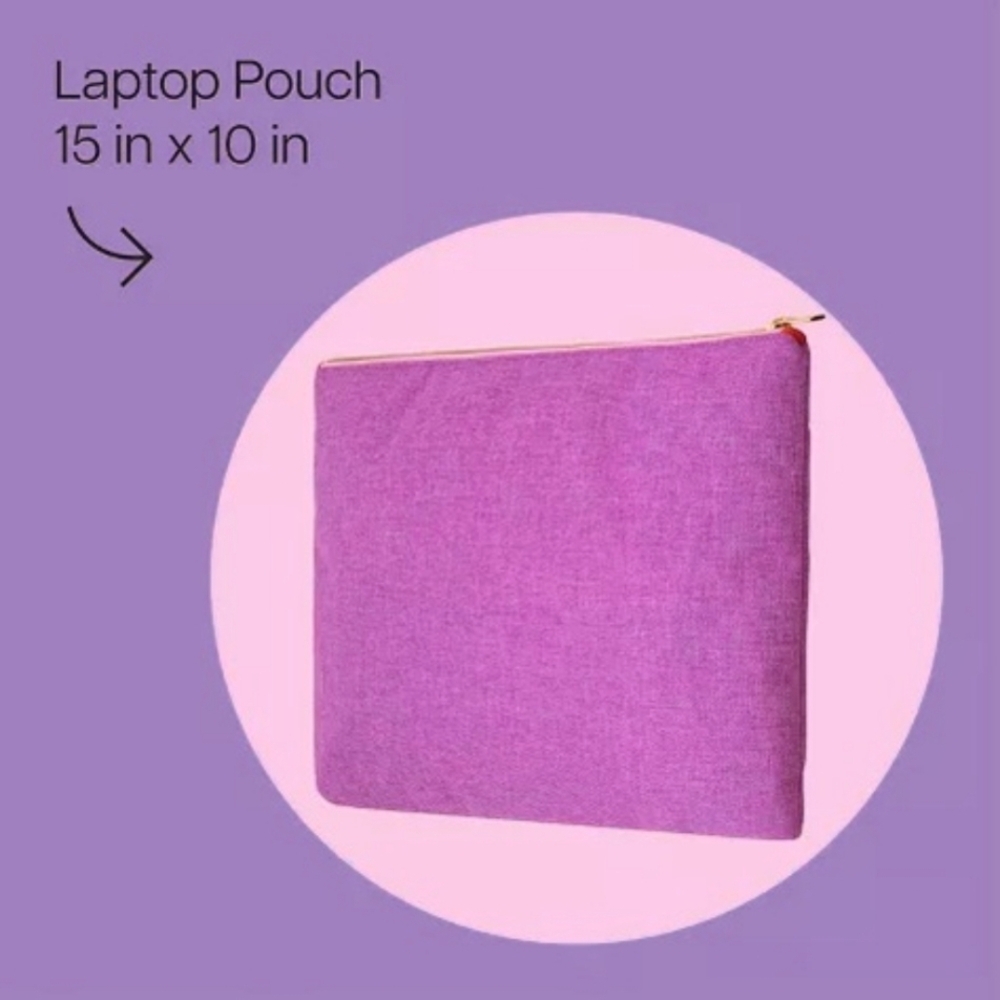 NWT! Noted by Post-It Purple Sherpa Fleece Laptop Pouch! For iPads & Tablets too